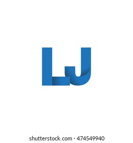 Initial letters LJ overlapping fold logo blue