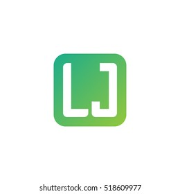 Initial letters LJ rounded square shape green simple logo
