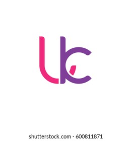 Initial letters lk, round linked overlapping lowercase logo modern design pink purple