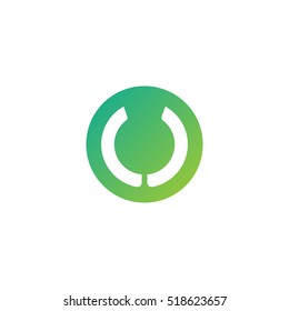 Initial letters LL circle shape green simple logo