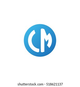 Initial letters LM circle shape blue simple logo