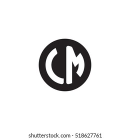 Initial letters LM circle shape monogram black simple logo