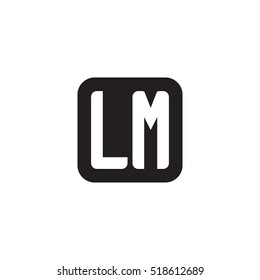 Initial letters LM rounded square shape monogram black simple logo