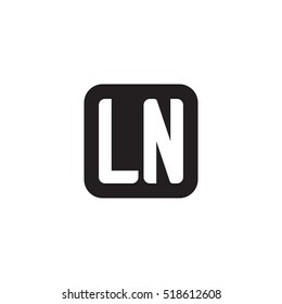Initial letters LN rounded square shape monogram black simple logo