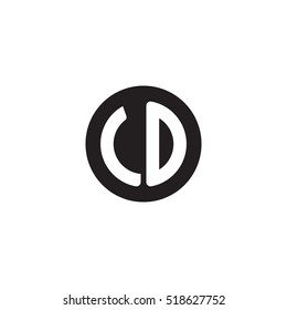Initial letters LO circle shape monogram black simple logo