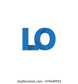 Initial letters LO overlapping fold logo blue