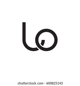 Initial letters lo, round linked overlapping lowercase logo modern design monogram black