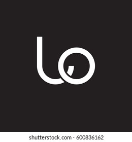 Initial letters lo, round linked overlapping lowercase logo modern design white black background