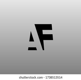 Initial letters Logo black positive/negative space AF