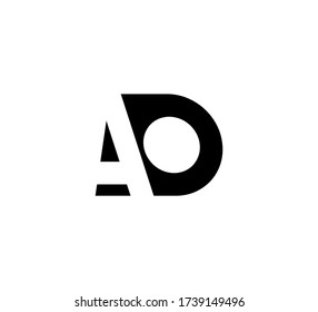 Initial letters Logo black positive/negative space AO