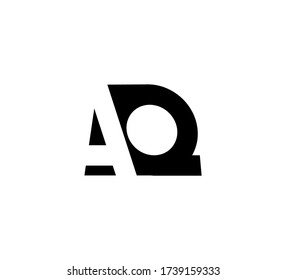 Initial letters Logo black positive/negative space AQ