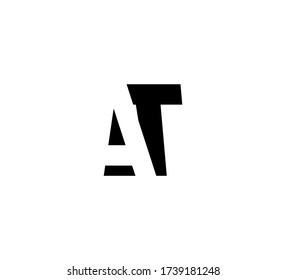 Initial letters Logo black positive/negative space AT
