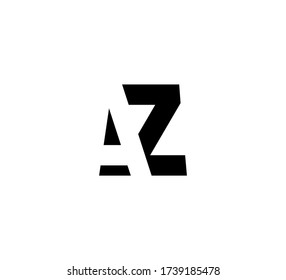 Letras iniciales Logotipo espacio negro positivo/negativo AZ