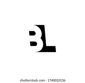 Initial letters Logo black positive/negative space BL