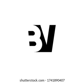 Initial letters Logo black positive/negative space BV