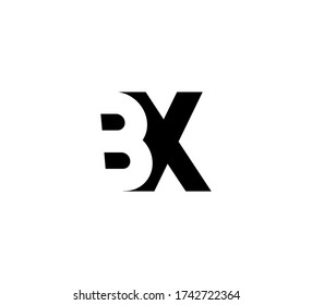 Initial letters Logo black positive/negative space BX