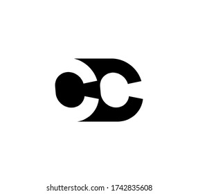 Initial letters Logo black positive/negative space CC