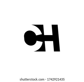Initial letters Logo black positive/negative space CH
