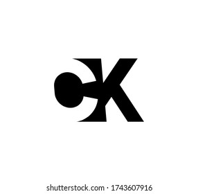Initial letters Logo black positive/negative space CK