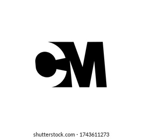 Initial letters Logo black positive/negative space CM