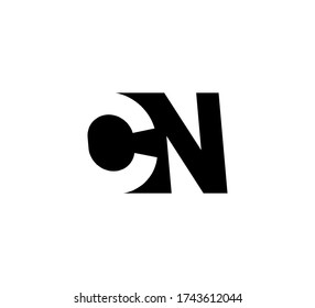 Initial letters Logo black positive/negative space CN