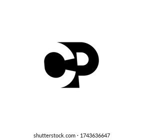 Initial letters Logo black positive/negative space CP