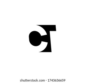 Initial letters Logo black positive/negative space CT