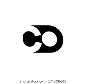 Initial letters Logo black positive/negative space CO