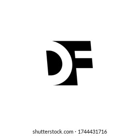 Initial letters Logo black positive/negative space DF