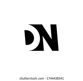 Initial letters Logo black positive/negative space DN