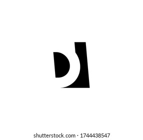 Initial letters Logo black positive/negative space DI