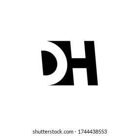 Letras iniciales Logotipo espacio negro positivo/negativo DH