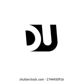 Initial letters Logo black positive/negative space DU