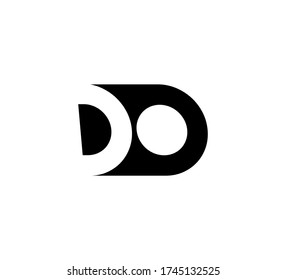 Initial letters Logo black positive/negative space DO
