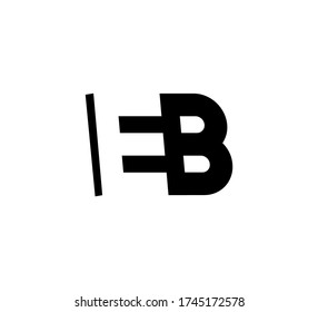 Initial letters Logo black positive/negative space EB