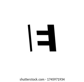 Initial letters Logo black positive/negative space EI