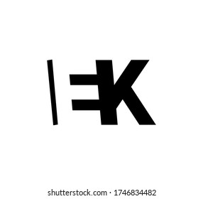 Initialbuchstaben Logo schwarz positiv/negativ Leerzeichen EK