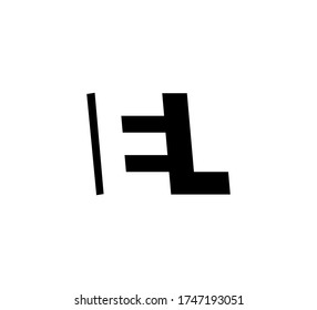 Initial letters Logo black positive/negative space EL