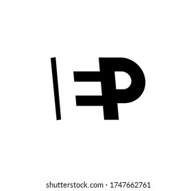Erstmalige Buchstaben Logo schwarz-positiv/negativ Leerzeichen EP