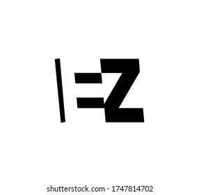 Initial letters Logo black positive/negative space EZ