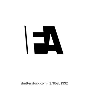 Letras iniciales Logotipo de espacio negro positivo/negativo FA