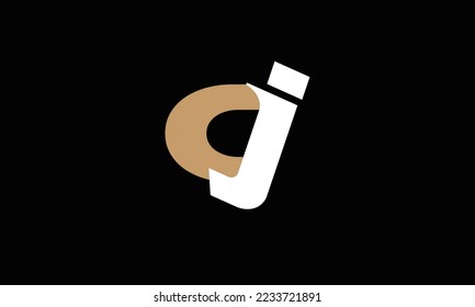 logotipo de letras iniciales cj, jc, j y c