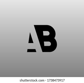 Letras iniciales Logotipo AB negativo positivo