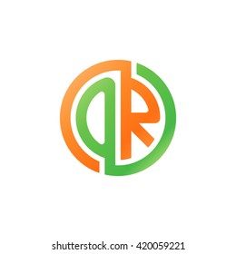 OR initial letters looping linked circle logo orange green