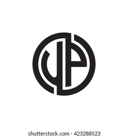 UP initial letters looping linked circle monogram logo