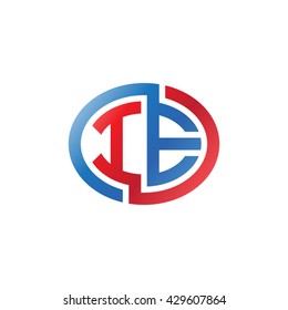 IE initial letters looping linked ellipse logo red blue
