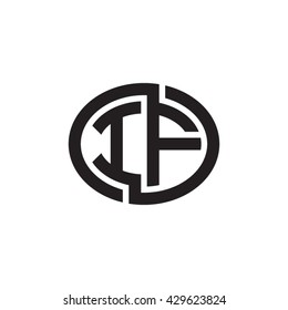 IF initial letters looping linked ellipse monogram logo