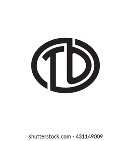TO initial letters looping linked ellipse monogram logo