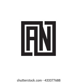 AN initial letters looping linked square monogram logo