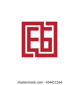 EG initial letters looping linked square logo red